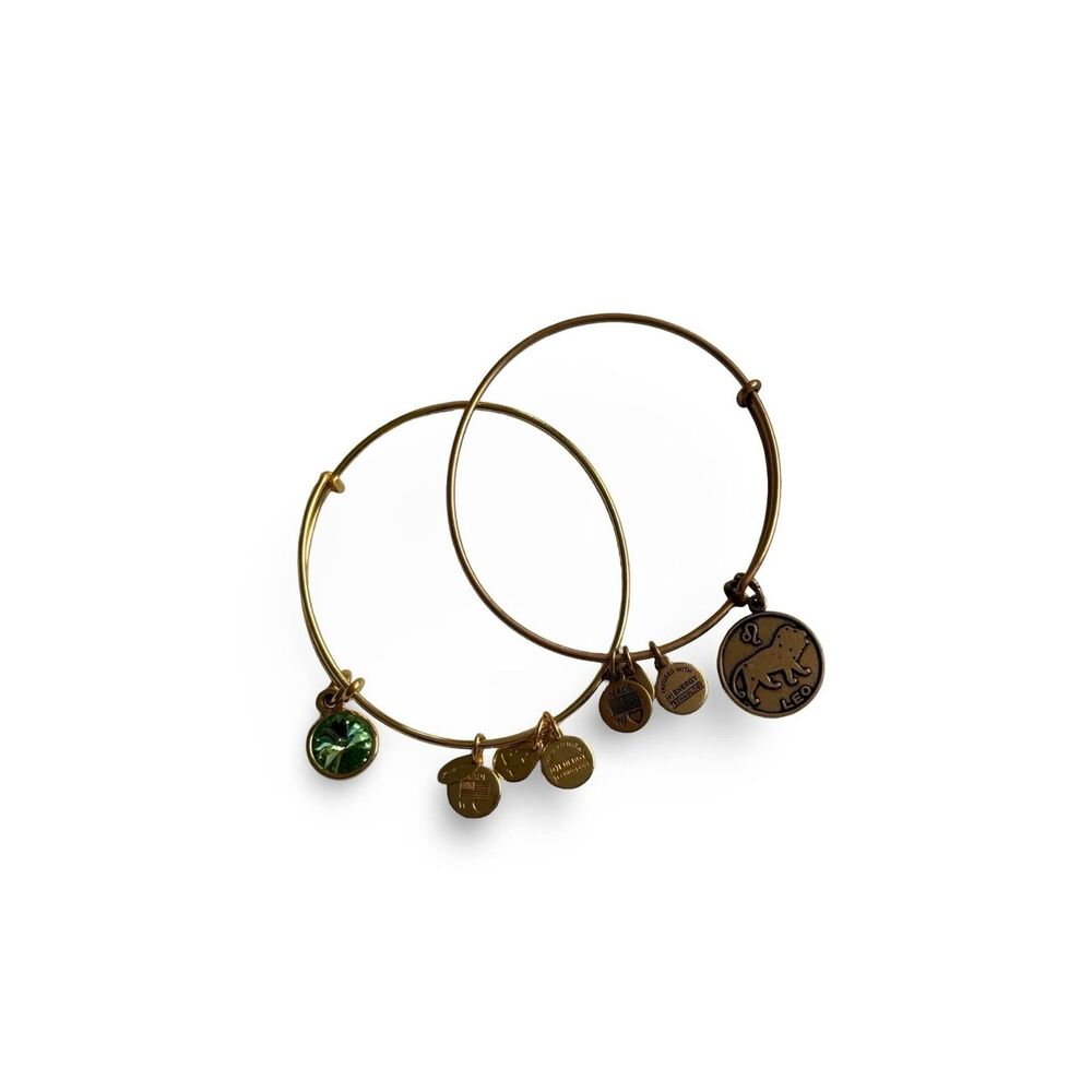 alex and ani august leo bracelets - set of 2